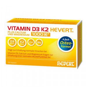 VITAMIN D3 K2 Hevert plus Ca Mg 1000 IE/2 Kapseln